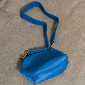 Anthropologie Blue Leather Crossbody Mini Bag